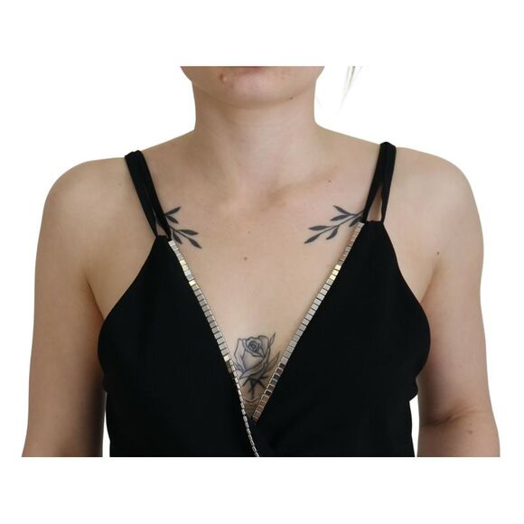 Dsquared² Black Embellished Deep V-neck Sleeveless Tank Women's Top (Pre-Owned) - Picture 5 of 5